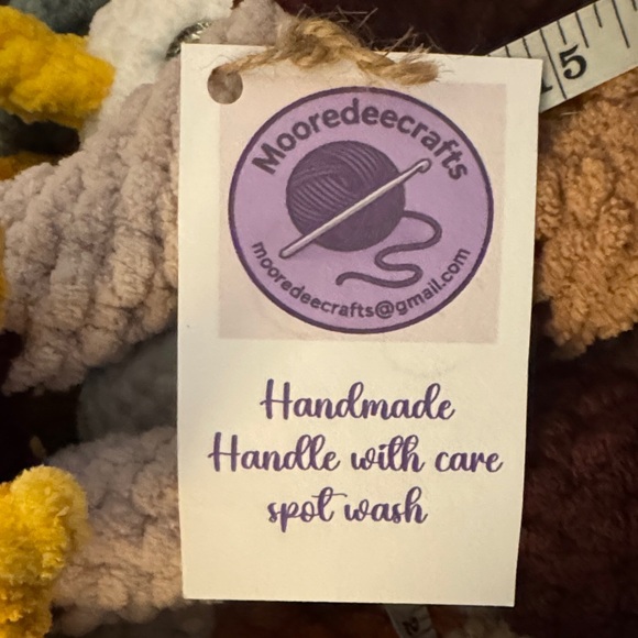 Crocheted Handmade Crochet Doll with Sunflower Yellow and Brown Outfit - Picture 6 of 6